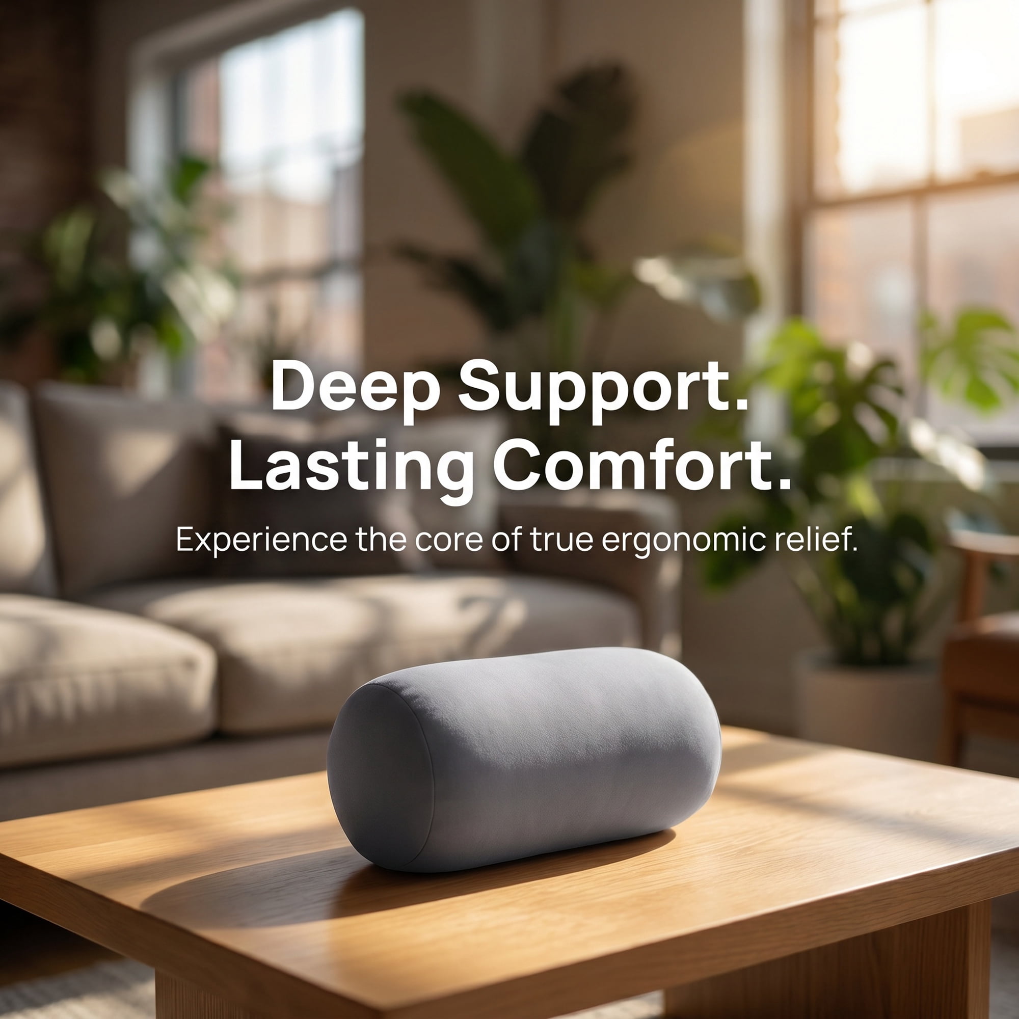 Unique Bargains Lumbar Support Pillow Foam Particle Back Support Gray 11.8" x 6.3"