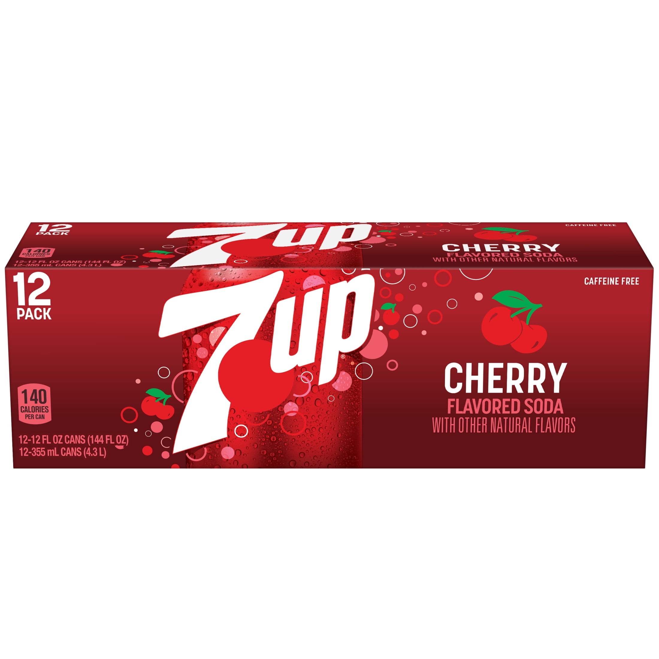 7UP Caffeine Free Cherry Soda Pop, 12 fl oz, 12 Pack Cans