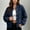 Navy, variant on Daiosportswear Sherpa Bomber Jacket for Women Fuzzy Zip Up Coat Ribbed Cuff Collar Long Sleeve Teddy Bear Outwear Wine