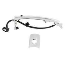 1pc Front Driver Left Side Chrome Exterior Door Handle w/ Key Hole Compatible With 10-13 Nissan Rogue With Keyless Smart Entry System