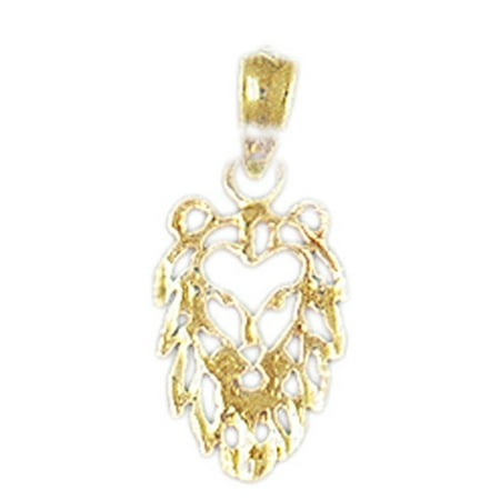 14K Yellow Gold Lion Head Pendant - 18 mm