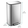 thumbnail image 4 of 3.2 Gallon Small Bathroom Trash Can,Stainless Steel Garbage Can,12 Liter Rectangular Pedal Garbage Bin with Soft Close Lid Foot Pedal & Inner Bucket for Kitchen Home Office Bedroom Living Room, 4 of 9