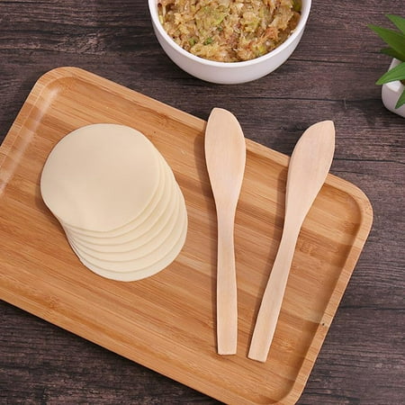 

Yesbay 10Pcs Stuffing Spoons Two Ends Available Burr Free Increase Efficiency Digging Wooden Dumpling Chaos Filling Scoops for Kitchen