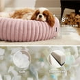 thumbnail image 3 of Donut Medium Dog Bed - Washable Faux Fur with Corduroy Fleece & Anti Slip Bottom, Round Pet Bed with Removable Cover, Blush Pink, 30x30x8 inches, 3 of 12