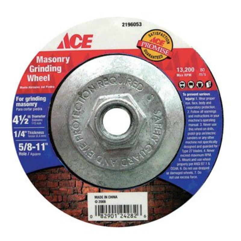 41/2"X1/4"X5/811 Masonry Grinding Wheel Ace Cutoff Wheels 2196053