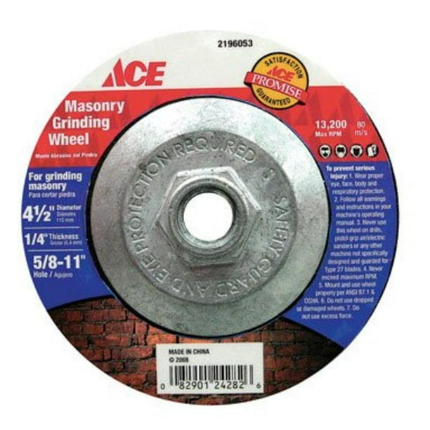 41/2"X1/4"X5/811 Masonry Grinding Wheel Ace Cutoff Wheels 2196053