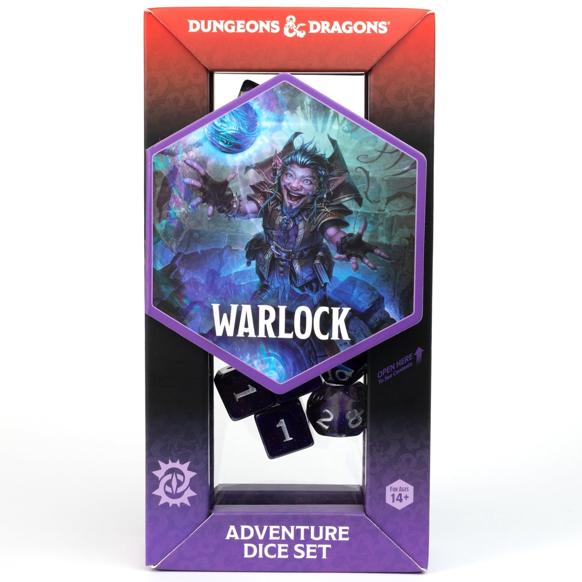 Dungeons & Dragons: D&D Adventure Dice: Warlock - Purple - 16pc RPG Set, Class Symbols, Roleplaying Game Accessory, Sirius Dice, Officially Licensed