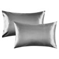 thumbnail image 4 of Un par de fundas de almohada Satén de seda para el hogar Suave para el cabello y la piel Funda de al CACAGOO Gris/20in * 30in, 4 of 7
