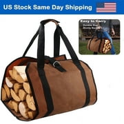 Firewood Log Carrier Bag Canvas Wood Tote Holder Indoor Outdoor Waterproof Bags for Fireplaces Camping Stoves Beaches
