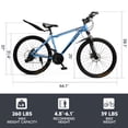 thumbnail image 3 of 26 Inch Mountain Bike for Adult, 27-Speed Front Suspension High-Carbon Steel MTB Bicycle, Dual Disc Brake Bikes for Men Women, Silver, Blue, Gray and Red, 3 of 11
