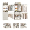 thumbnail image 2 of Homieasy 49-127 inch Adjustable Closet Organizer System with 6 Drawers, Walk-in Closet System and Storage System with 5 Hanging Rods & Shelves for Closet/Bedroom, White Oak, 2 of 7
