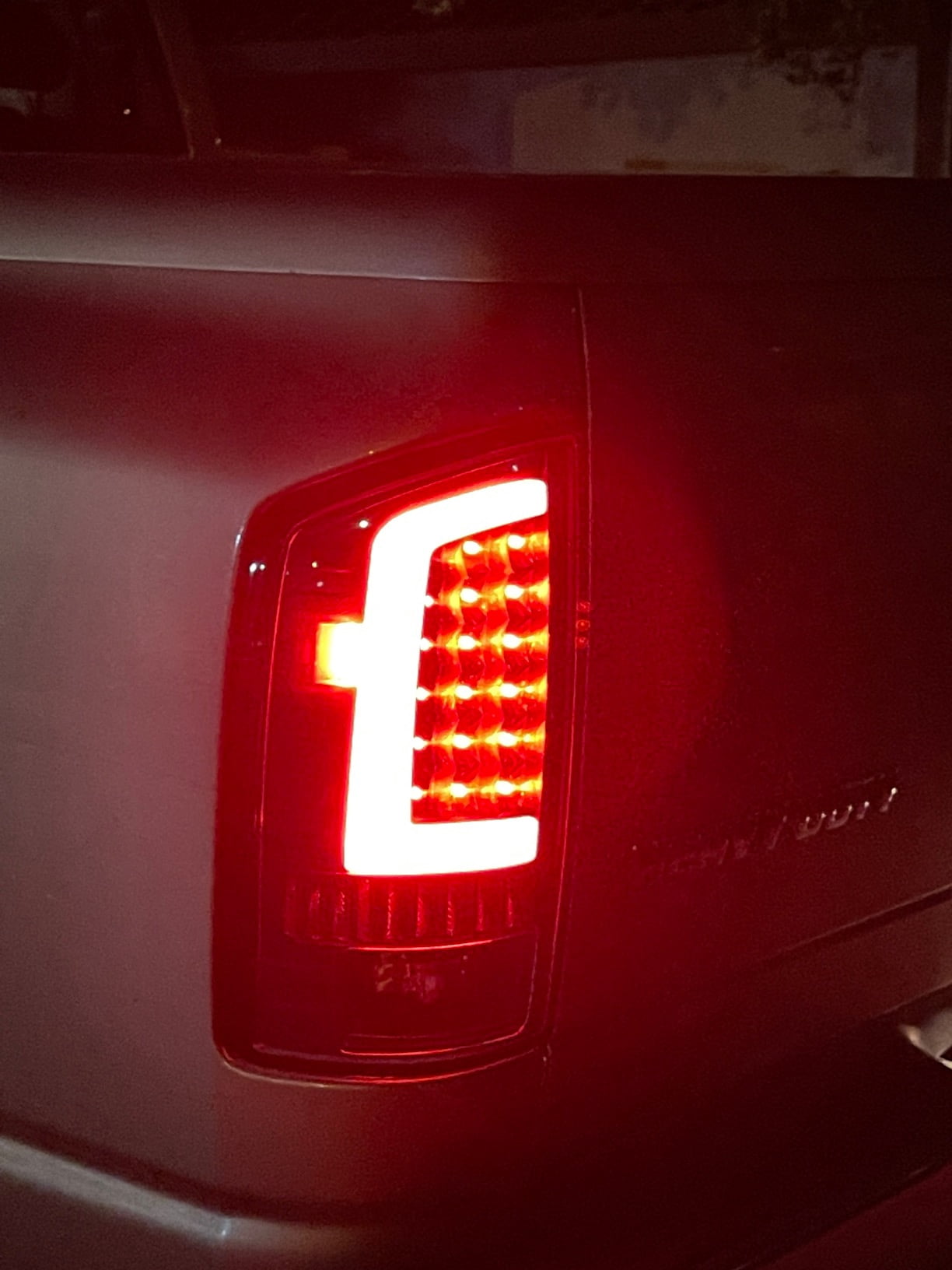 Kojem Neon Tube Tail Light Lamp For 2002-2006 Dodge RAM 1500 2500 3500 - Matte Black Housing, Driver & Passenger Side