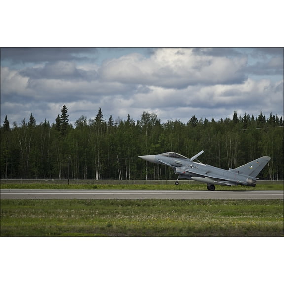 24"x36" Gallery Poster, 605745 German Air Force Eurofighter Typhoon lands at Eielson AFB, Alaska , USA 2012