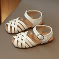 thumbnail image 2 of IUJSOY Toddler Girls Sandals Open Toe Strappy Gladiator Sandals Lightweight Flats Beach Shoes, 2 of 7
