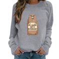 thumbnail image 2 of Gibobby Sudadera sin capucha y ocio Linda sudadera de marmota – Sudadera feliz del día de la marmota Sudadera cómoda para mujer para los amantes de la marmota (tipo 4)(Gris, XXL), 2 of 4