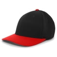 thumbnail image 2 of Pacific Headwear Pro-Wool Flexfit Cap 801F Black/Red Xs, 2 of 2