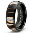 thumbnail image 2 of Metal Masters Tungsten Carbide Mens Wedding Band Resin Capiz Shell Engagement Ring Black 8mm, 2 of 4