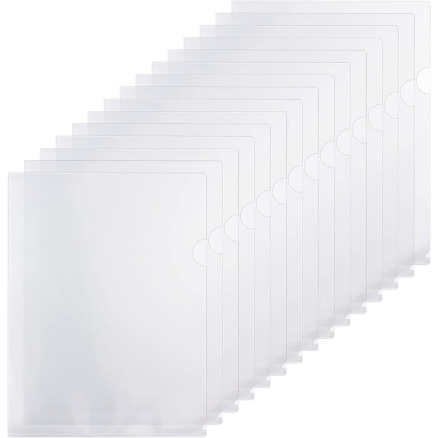 Gkeoshab Office&Craft&Stationery 30PCS Plastic Clear Document Folders L Type Folders Copy Project Pockets For / Letter Size Sheets Transparent Color Home & Garden