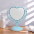 thumbnail image 4 of Miroir de Table Grossissant Double Face avec Rotation à 360 Degrés (Forme Cœur, Bleu), 4 of 8