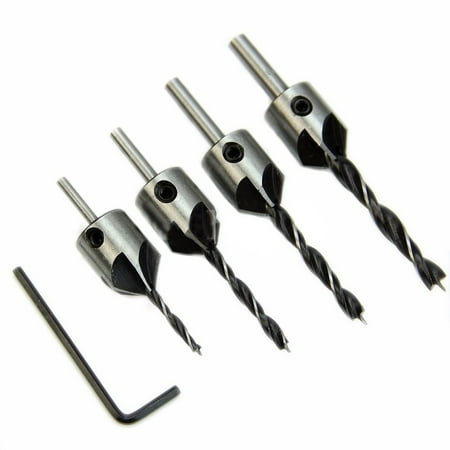 

Tomshine 4pcs HSS Countersink Wood Drill Steel Countersink Drill Set Reamer Set For Woodworking Chamfer 5 Flute 3mm-6mm