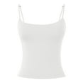 thumbnail image 5 of Kureaily Women's Slim Fit Sleeveless Tank Top With Removable Padding Adjustable Strap Camisole For Layering And Casual Wear Slim Fitted Camisole, 5 of 6