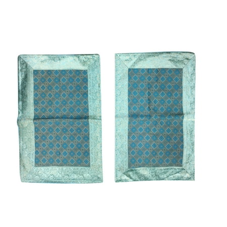 Mogul Blue Toss Pillow Sham Vintage Silk Sari Border Decorative Beauteous Indian Silk Decorative Pillows Mogul Blue Toss Pillow Sham Vintage Silk Sari Border Decorative Beauteous Indian Silk Decorative Pillows