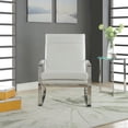 thumbnail image 3 of ACME Rafael Upholstery Accent Chair in White and Stainless Steel, 3 of 6