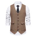 thumbnail image 1 of Chaleco de traje vintage para hombre con bolsillos tridimensionales y botonadura sencilla, 1 of 6