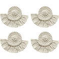 thumbnail image 1 of Posavasos bohemios de ratán y macramé | Juego de 4 posavasos bohemios para decoración de mesa, bonitos posavasos tejidos con absorbente plano, 1 of 5
