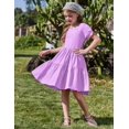 thumbnail image 4 of Vestido Arshiner Tween morado de manga corta para niñas de 10 a 12 años, 4 of 7