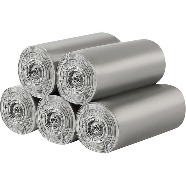 5 volúmenes de pequeñas bolsas de basura 200 duraderos 4 galones bolsas de basura pequeñas Oficina Familiar Cocina Baño dormitorio Bolsillo de basura interior (gris)