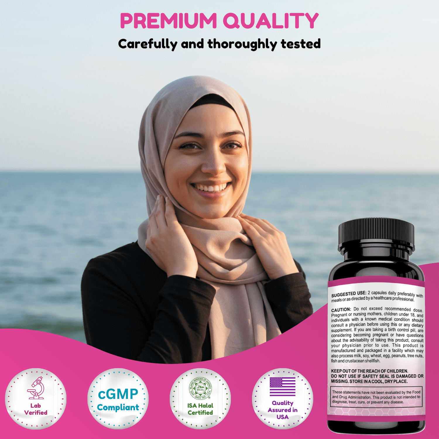 SHIFAA NUTRITION Women’s Support Supplement, Halal, Non-GMO, 60 Ct – Menopause, Hormone & Estrogen Balance, Hot Flashes & Mood Support