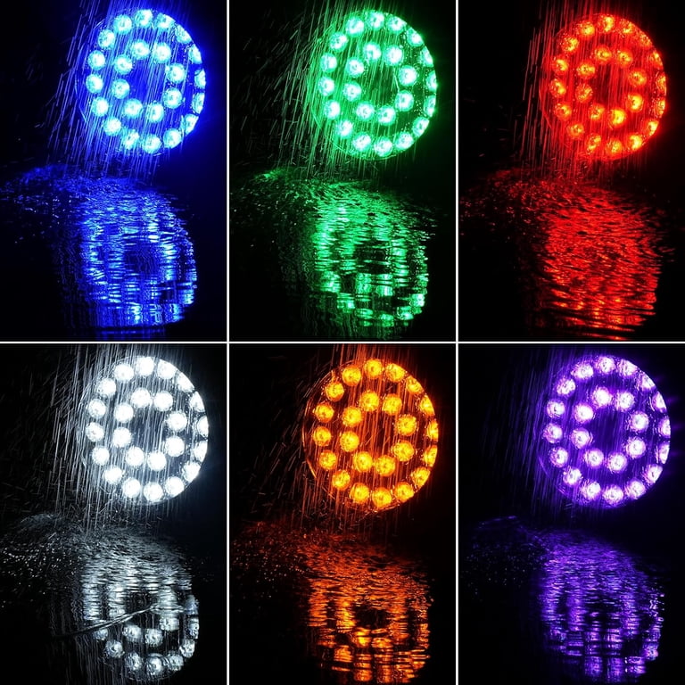 U'King 4-Pack Round IP67 LED Par Lights 240W RGBWA+UV 6-in-1, DMX