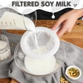 thumbnail image 3 of Filtro de alimentos de malla fina, tamiz de nailon reutilizable para café, jugos, aceites, colador de plástico con mango antideslizante para leche de soja, leche de arroz, miel, amplia aplicación en, 3 of 6