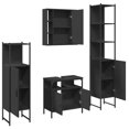 thumbnail image 5 of vidaXL 4 Piece Bathroom Cabinet Set Black Engineered Wood, 5 of 11
