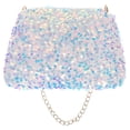 thumbnail image 3 of ColoMX Bolso bandolera pequeño con lentejuelas y correa de cadena de metal para mujer, bolso de mano brillante para noche, boda, fiesta, graduación, 3 of 7