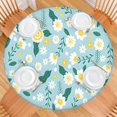 thumbnail image 2 of Round Tablecloth with Elastic Fit and Vibrant Floral Design, Water-Resistant Polyester for Dining or Garden Use, Fits 44-52 Inch, 2 of 7