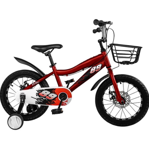 Bicicleta Infantil Roja Niños Rodada 16 Con Canasta Racing