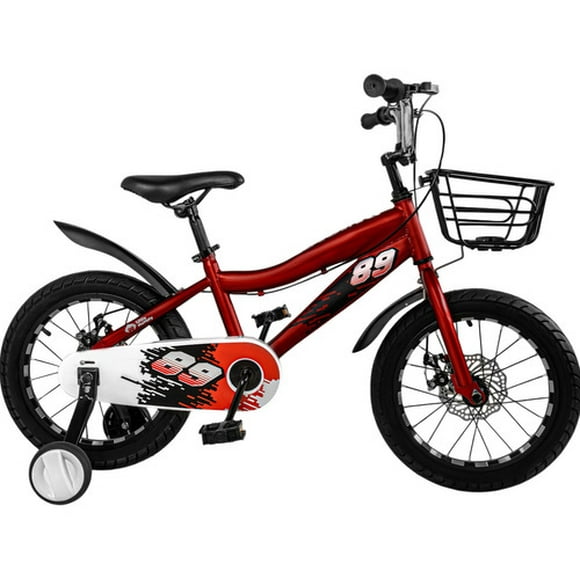 Bicicleta Infantil Roja Niños Rodada 16 Con Canasta Racing
