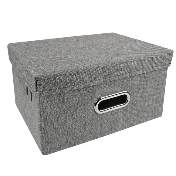 1/2/3PCs Large Linen Fabric Foldable Cube Storage Bins with Lids Organizer Containers Baskets