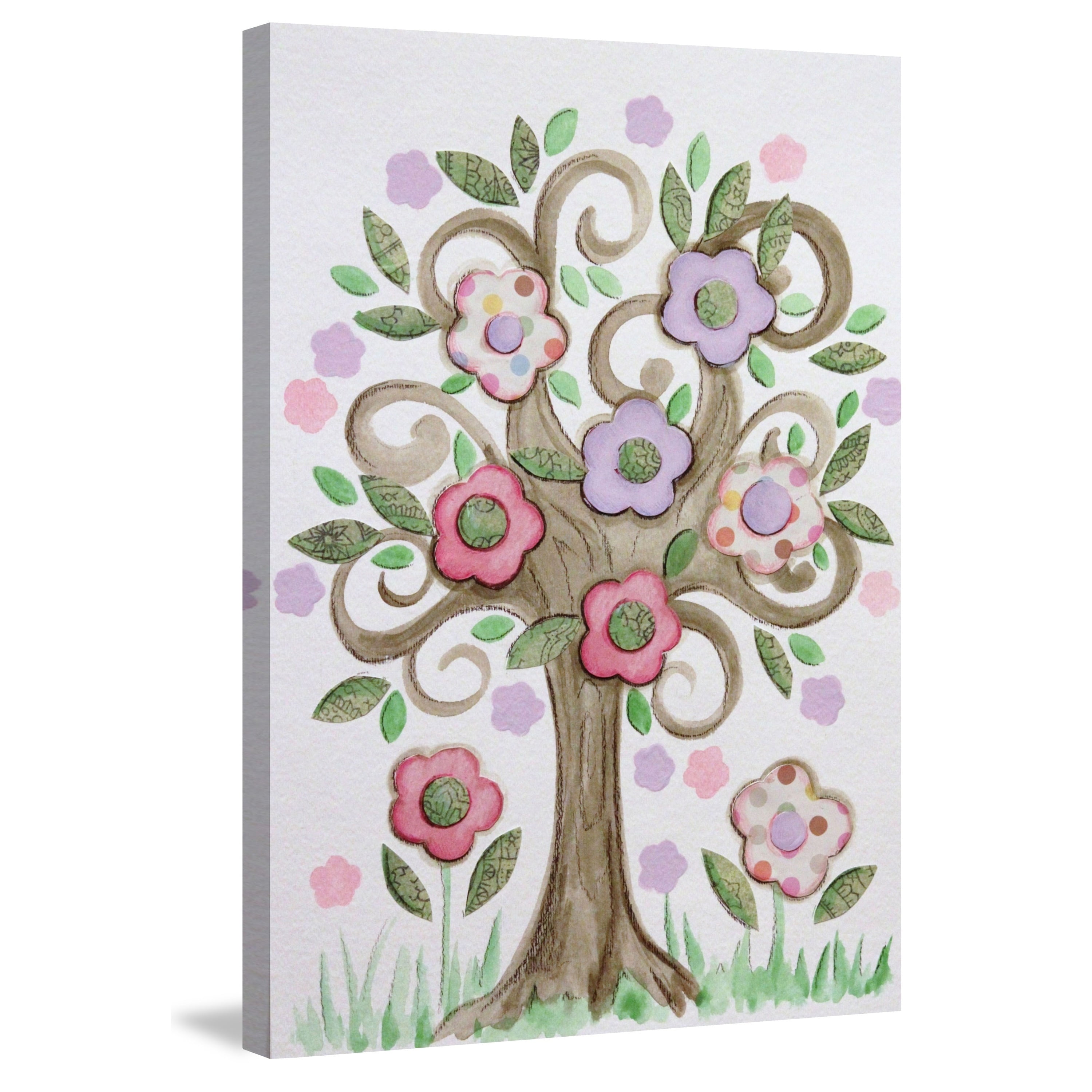 Marmont Hill "Collage Tree" by Reesa Qualia Painting Print on Wrapped Canvas