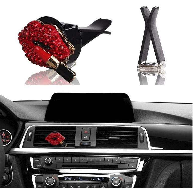  2PCS Attractive Sparkling Red lips Car Air Vent Clip,Charm Red  Car Decor Accessories for Women Girls,Dashboard Decorations Interior  Aesthetic Stuff Bling Car Accessories (Red Lips-2pcs) : Automotive