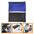 thumbnail image 2 of 2Pcs Leather Cash Bag Portable Documents Bags Zipper Files Pouches File Storage Bags for Men, 2 of 8