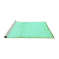 thumbnail image 2 of Ahgly Company Machine Washable Indoor Square Solid Turquoise Blue Modern Area Rugs, 5' Square, 2 of 4