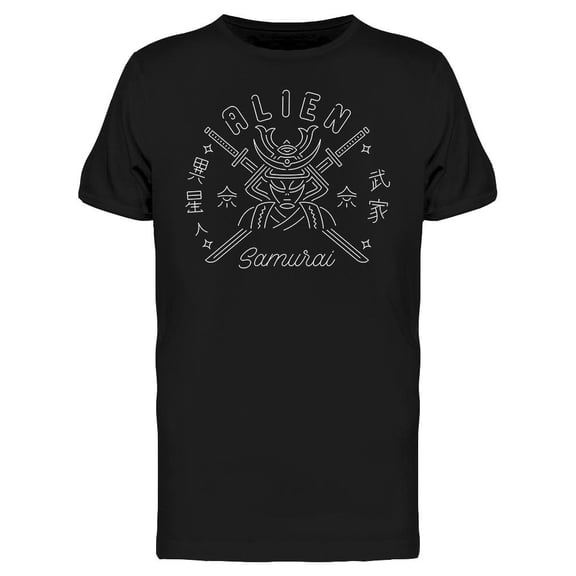 Japanese Alien Samurai Design T-Shirt Men -Image by Shutterstock, Male Large