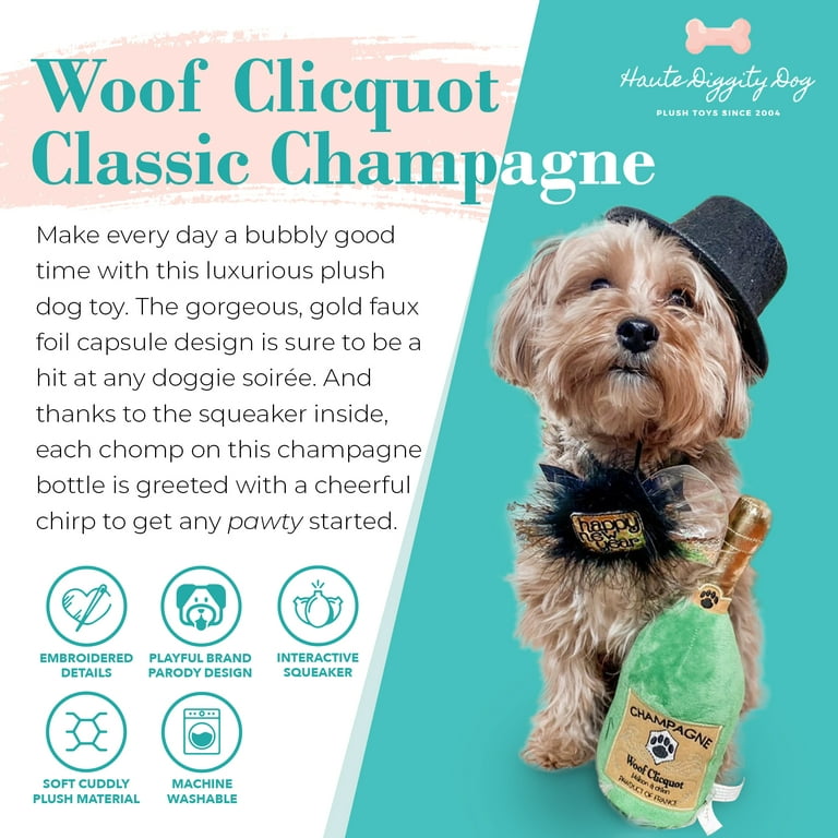Haute Diggity Dog Champup & Pawsecco Collection – Soft Plush Funny Dog Toys  with Squeaker and Fun, Colorful, Unique Parody Designs Made from Safe,  Machine-Washable Materials for All Dog Breeds & Sizes 