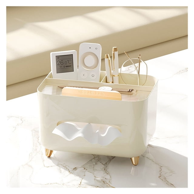 Soporte de cubierta de caja de pañuelos rectangular multifuncional con almacenamiento