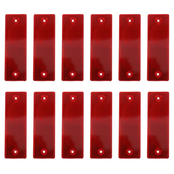 Himition 12pcs Trailer Reflectors Self Adhesive Reflectors Rectangular Vehicle Reflectors