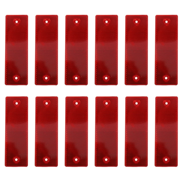Miangastore 12pcs Trailer Reflectors Self Adhesive Reflectors Rectangular Vehicle Reflectors