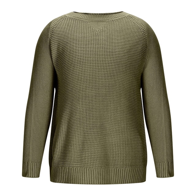 LIaqionyy Chandail pour Hommes Mode Léger Tricoté Décontracté Col Rond Automne Hiver